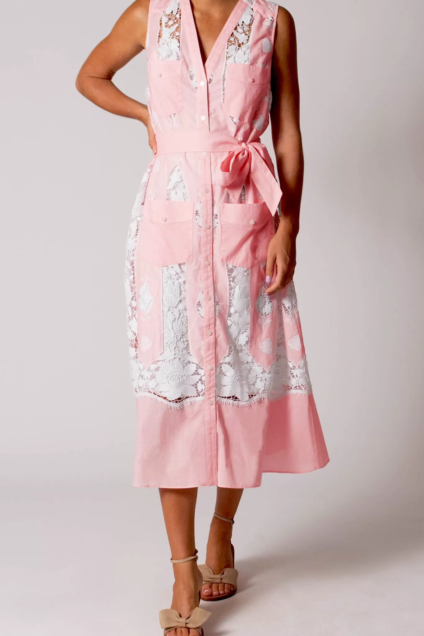 Alexia Embroidered Cotton Dress>Miguelina Store