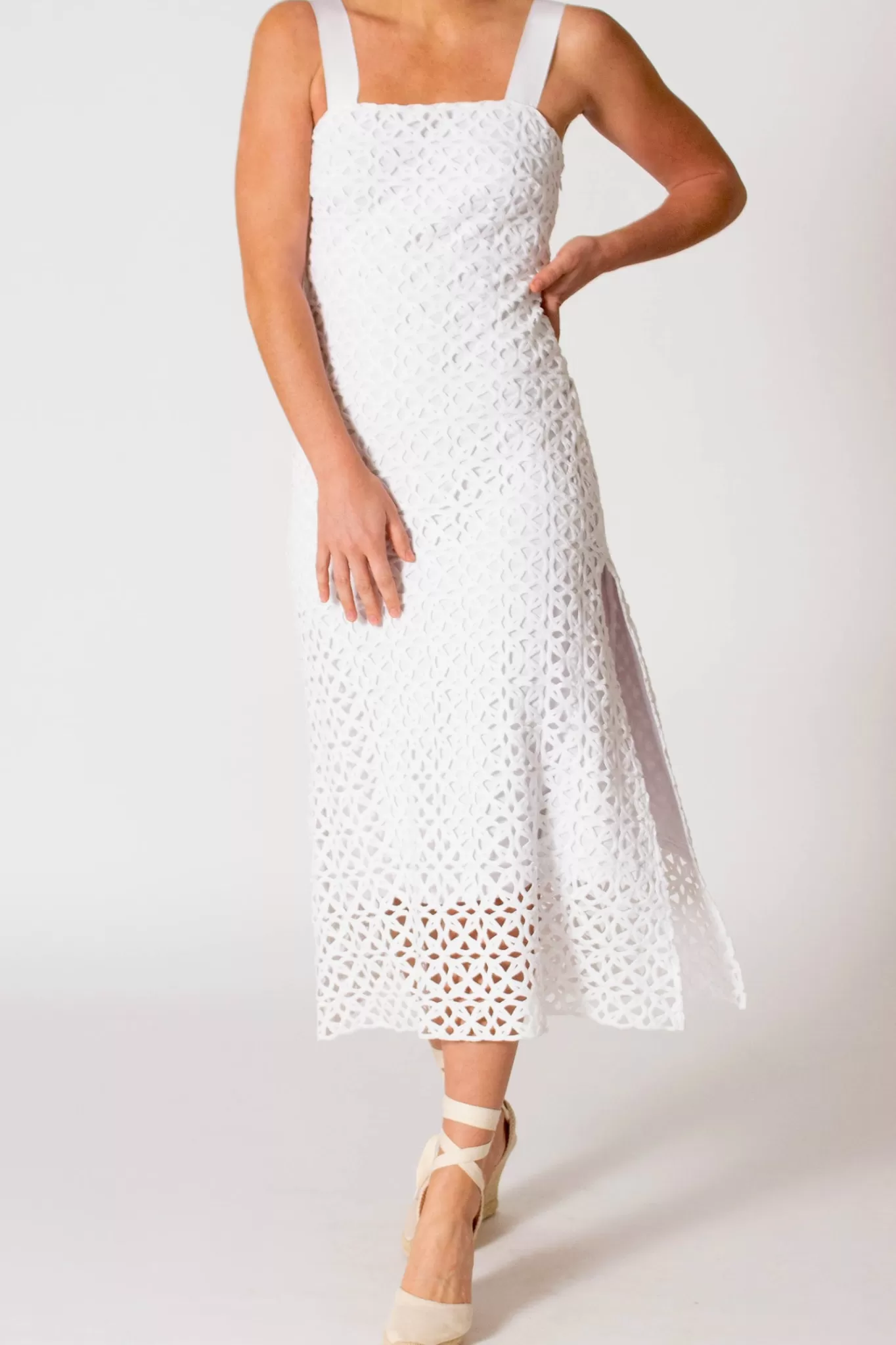 Blake Circle Lace Midi Dress>Miguelina Clearance