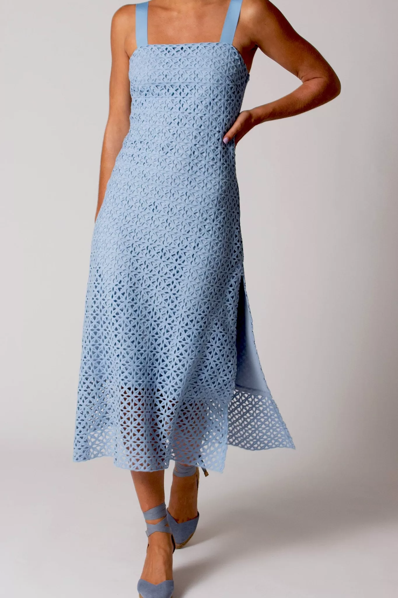 Blake Circle Lace Midi Dress>Miguelina Store