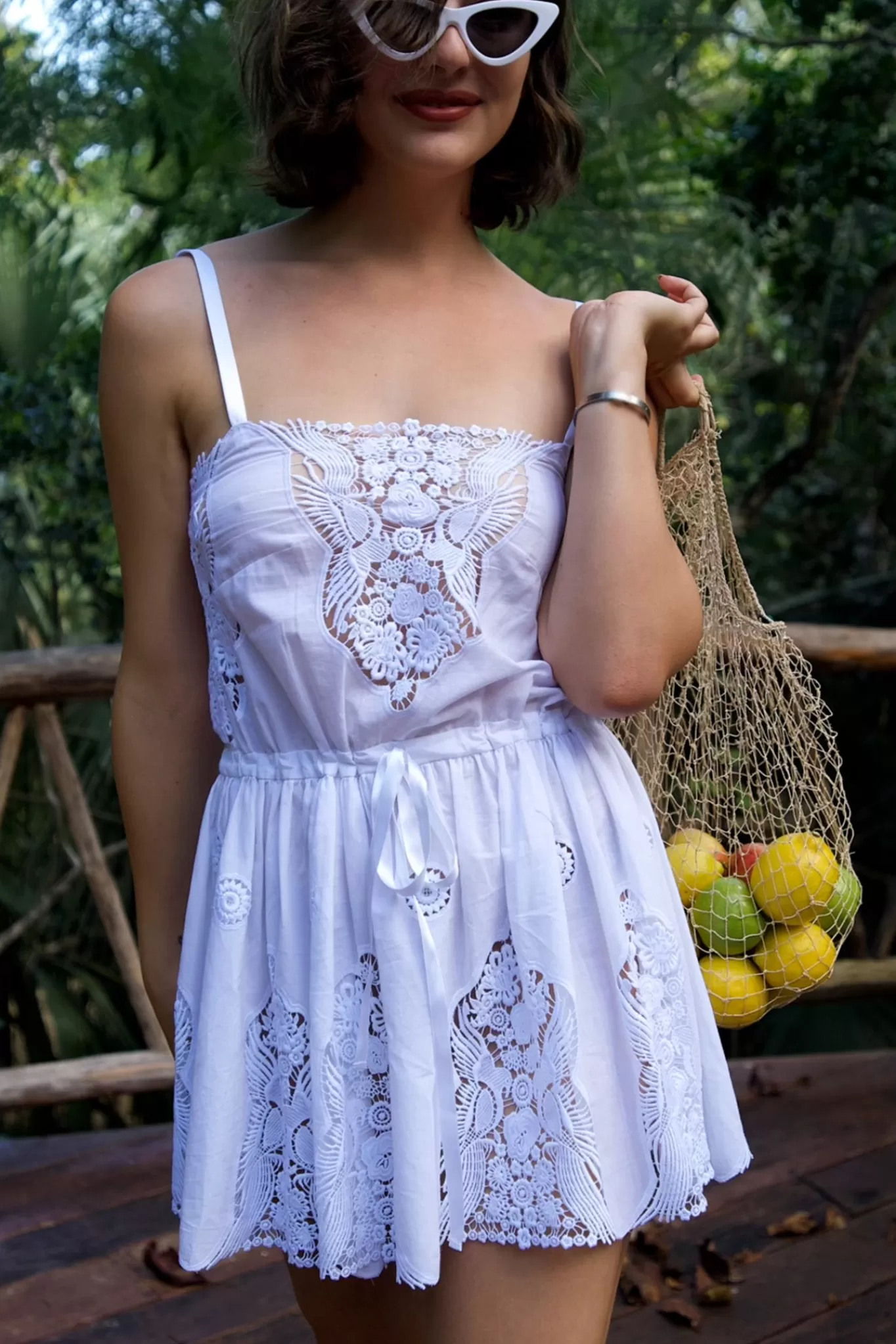 Brielle Falcon Embroidery Mini Dress>Miguelina Online