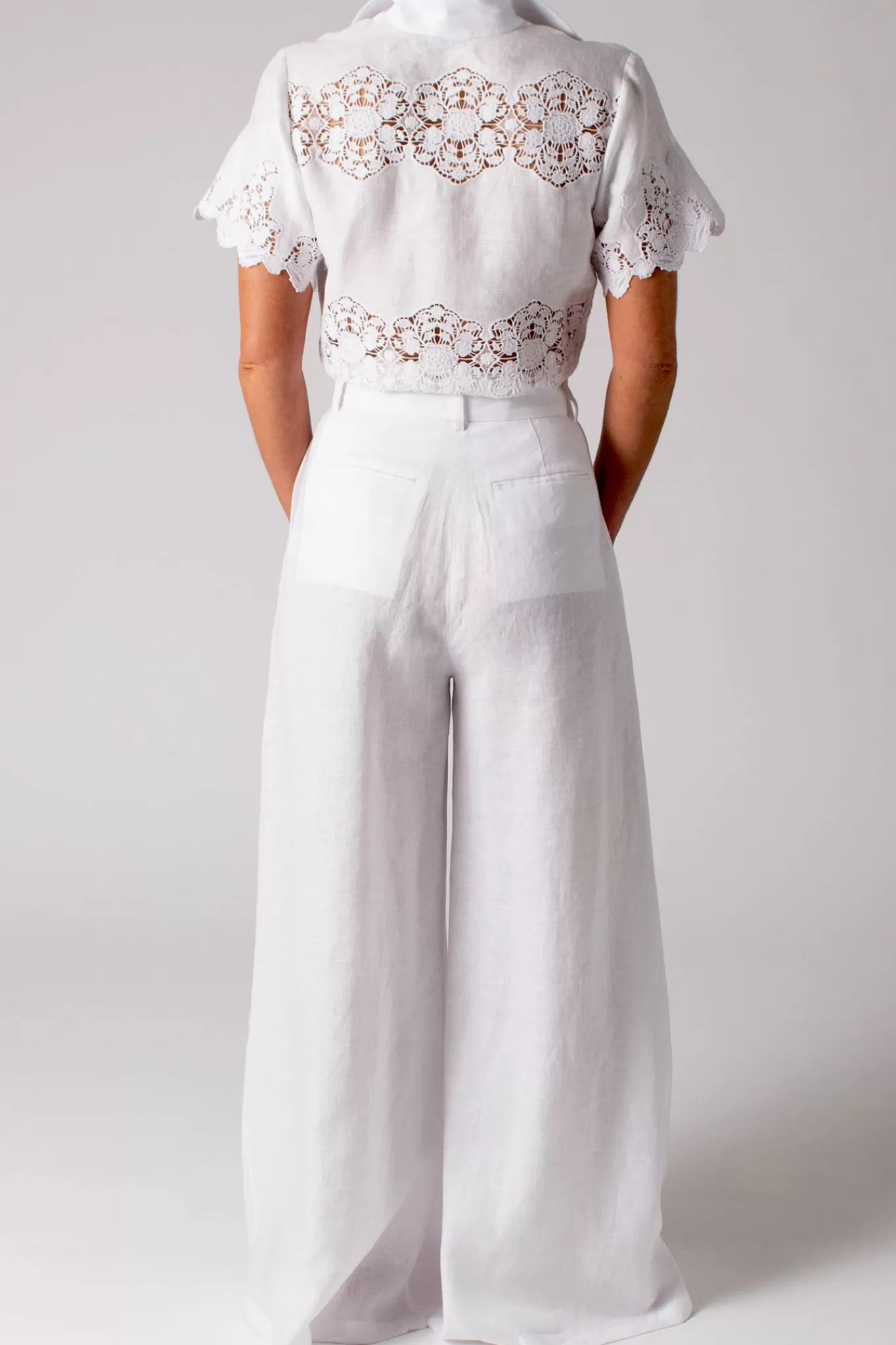 Brooklyn Cloisters Embroidery Linen Wrap Top>Miguelina Shop