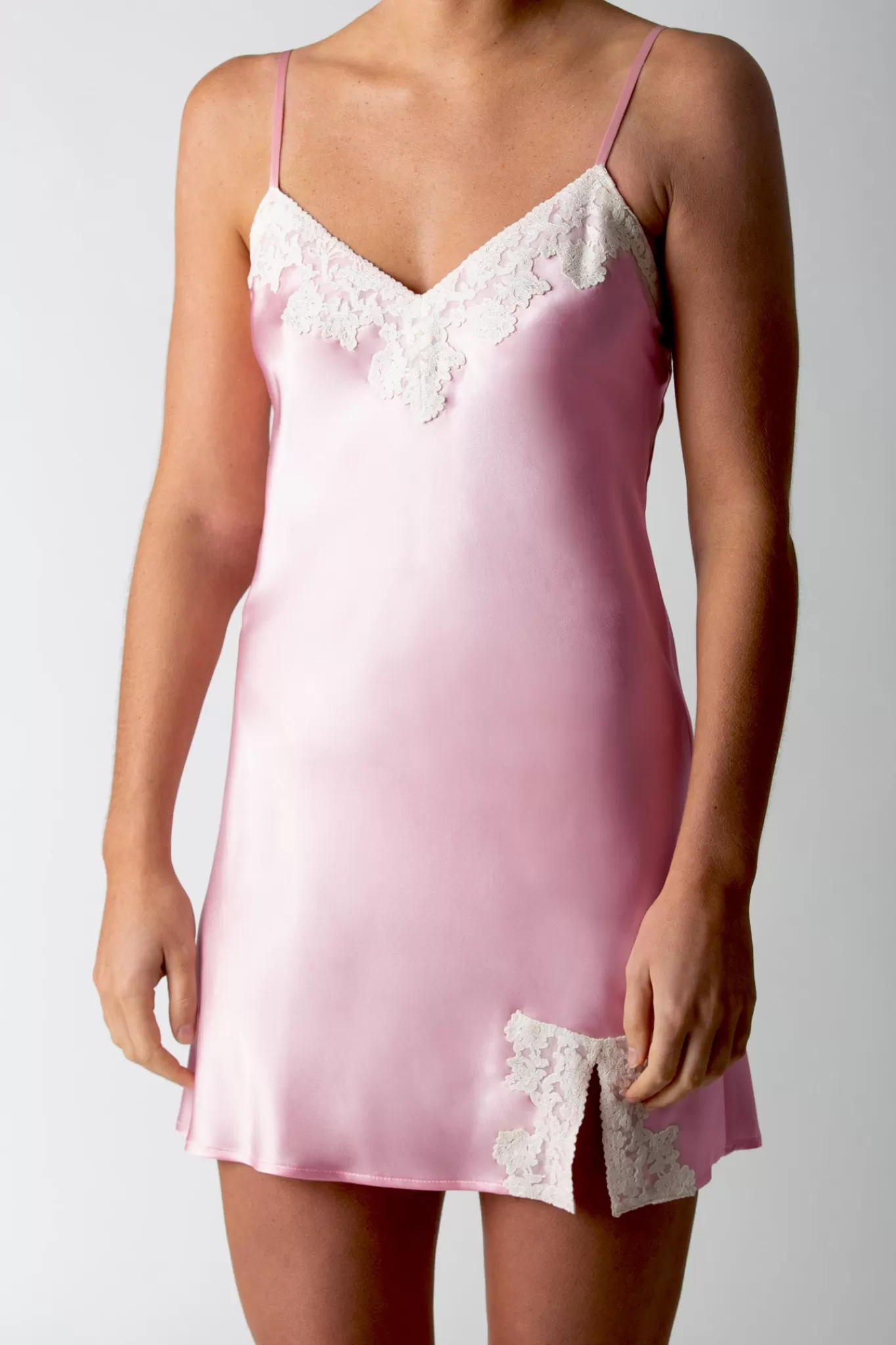 Claire Short Silk Nightgown - Bubblegum Pink>Miguelina Best Sale