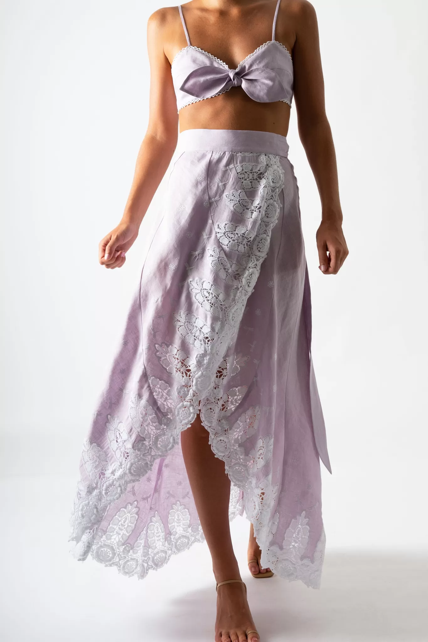 Clarice Embroidered Wrap Skirt In>Miguelina Shop