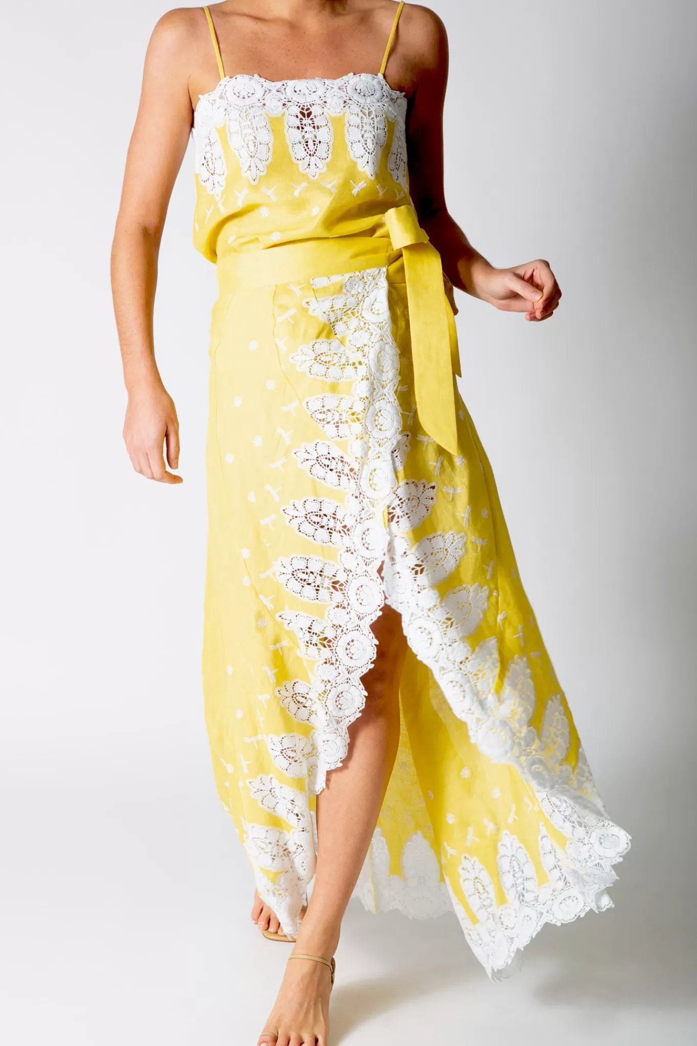 Clarice Embroidered Wrap Skirt In>Miguelina Clearance