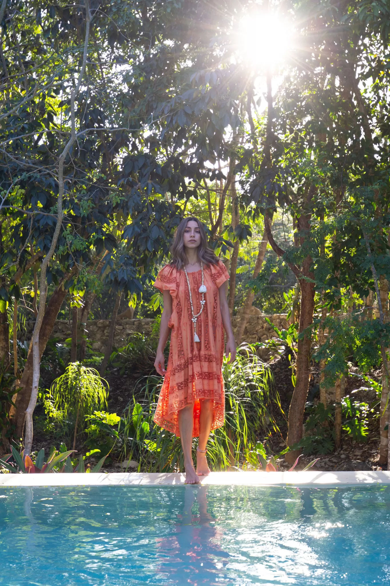 Danica Embroidered Coverup In Sunset Orange>Miguelina Hot