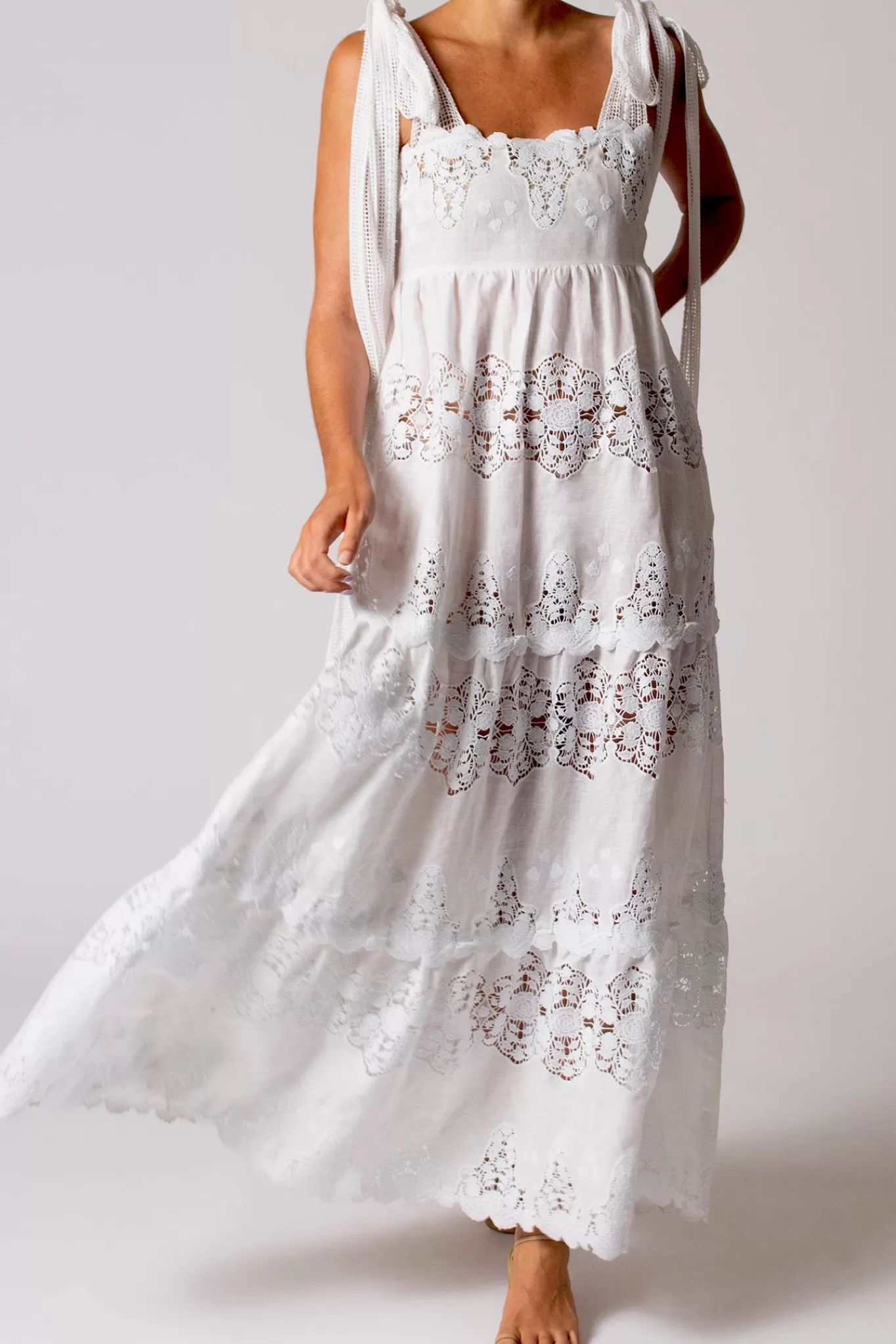 Juniper Cloisters Linen Embroidery Dress>Miguelina Discount