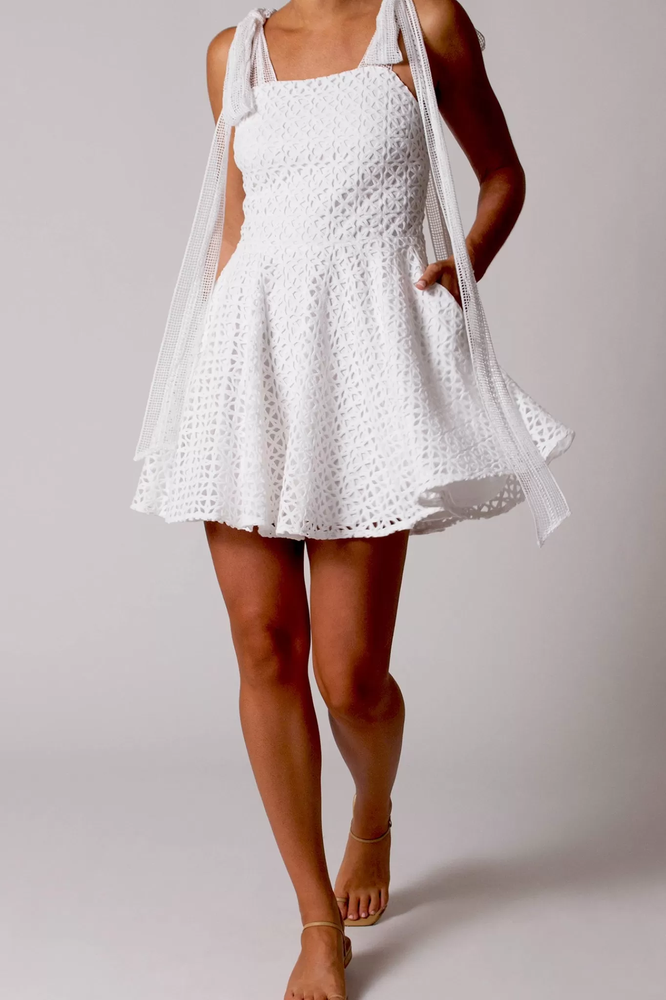 Lily Circle Lace Mini Dress>Miguelina Flash Sale