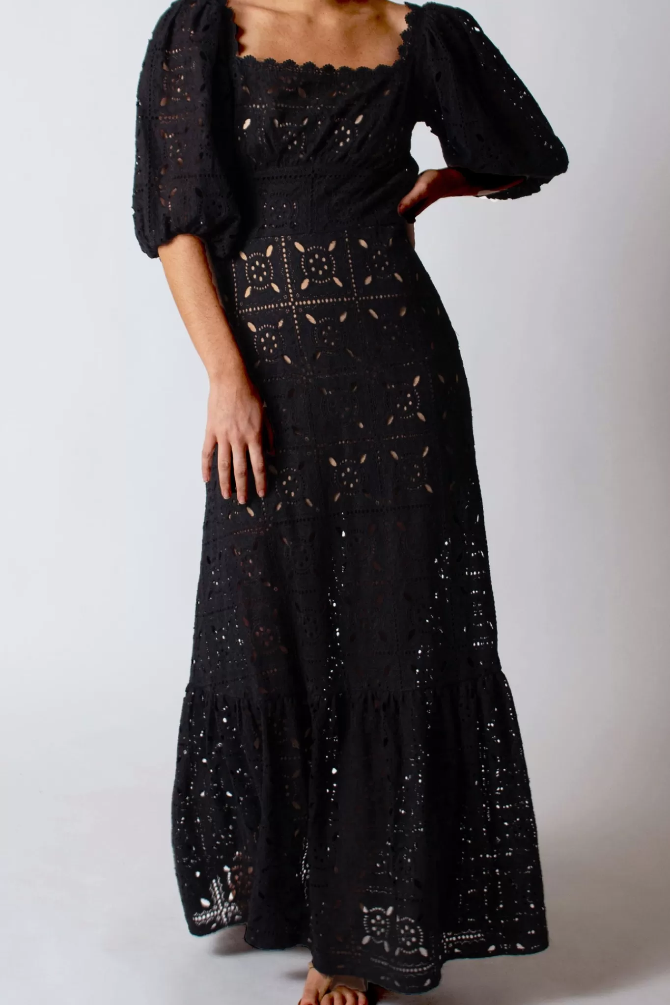 Mariana Patchwork Eyelet Dress>Miguelina Sale