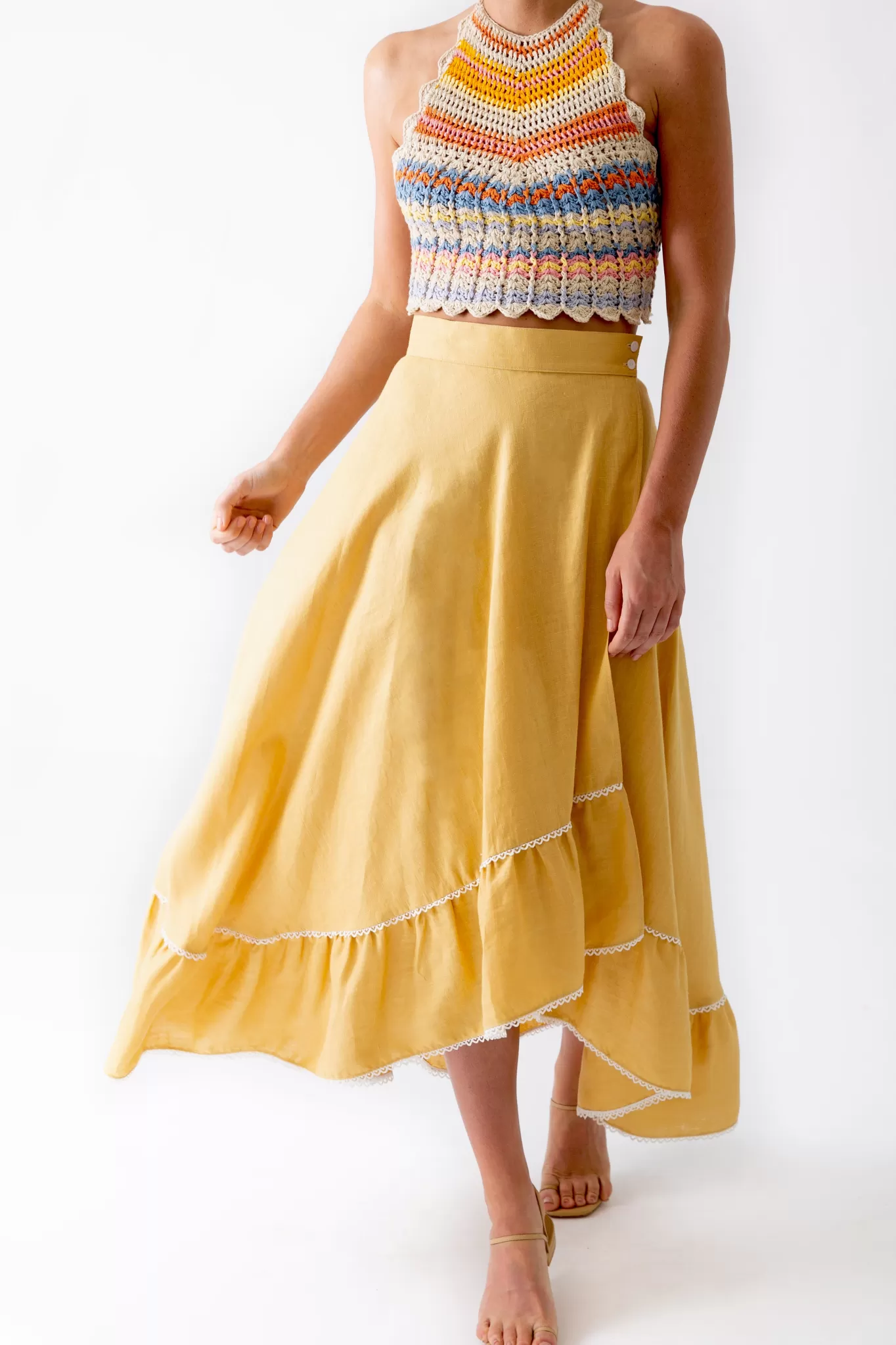 Marika Linen Skirt>Miguelina Best Sale