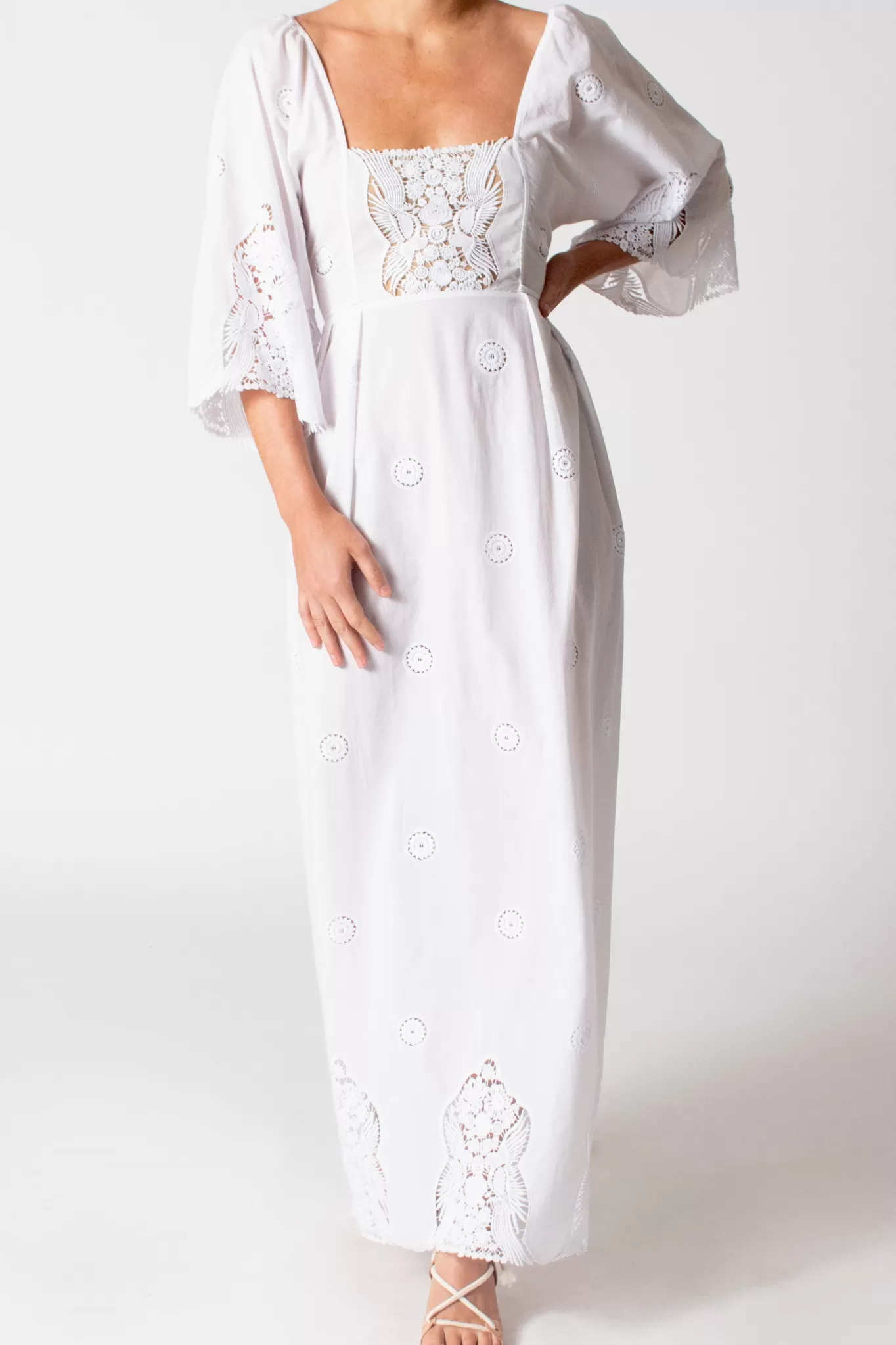 Meredith Falcon Embroidery Dress>Miguelina Hot