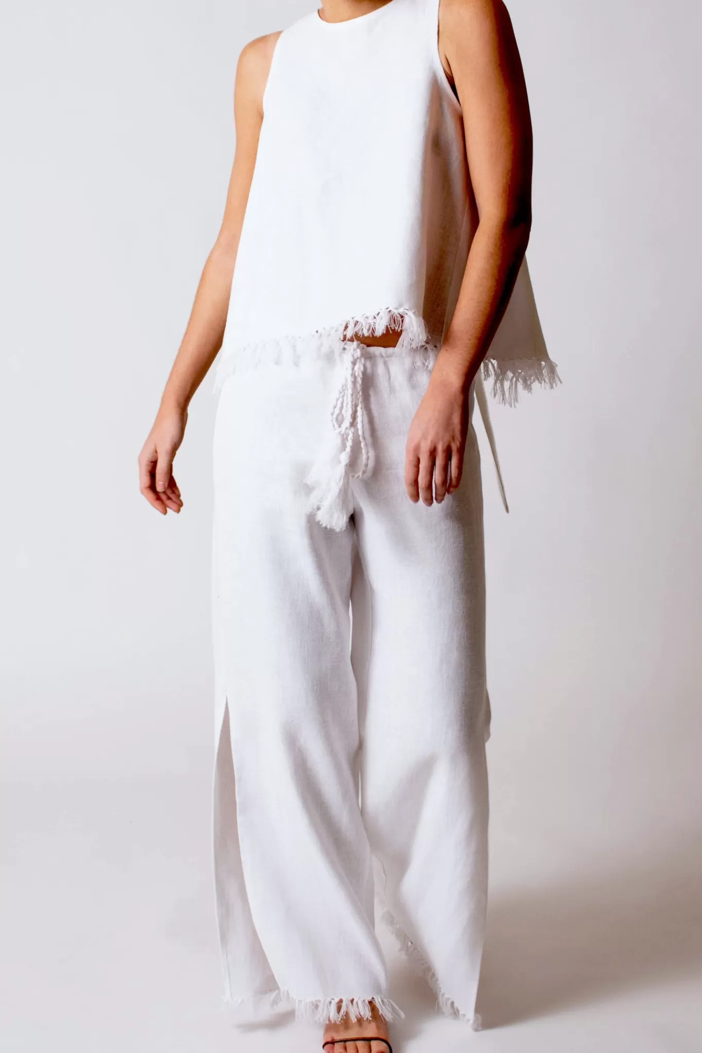 Micha Sorrento Linen Fringed Top>Miguelina Clearance