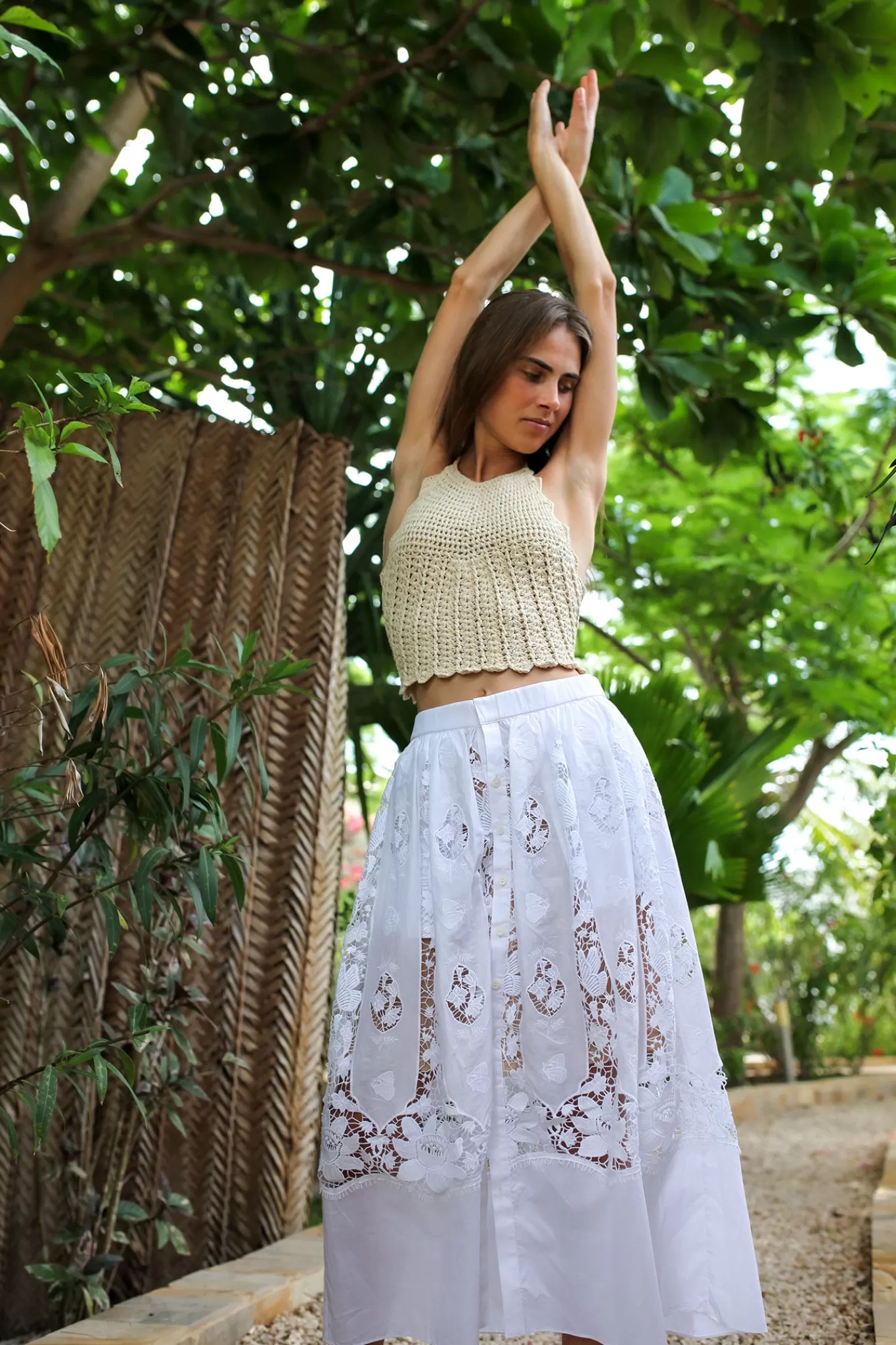 Reagan Embroidered Cotton Skirt>Miguelina Best