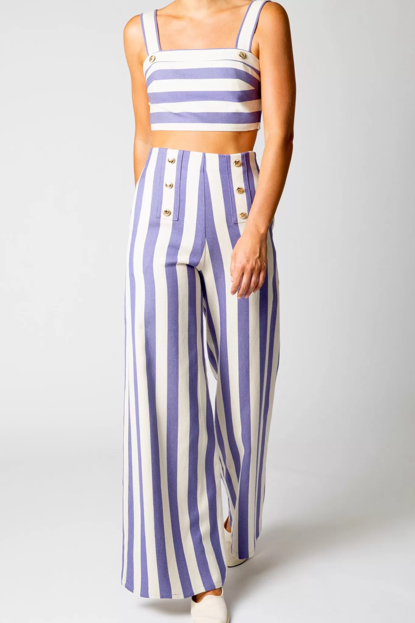 Serafina Striped Busatti Pants>Miguelina Best Sale